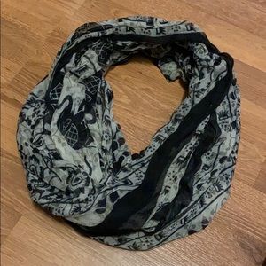 Black and grey elephant infinity scarf